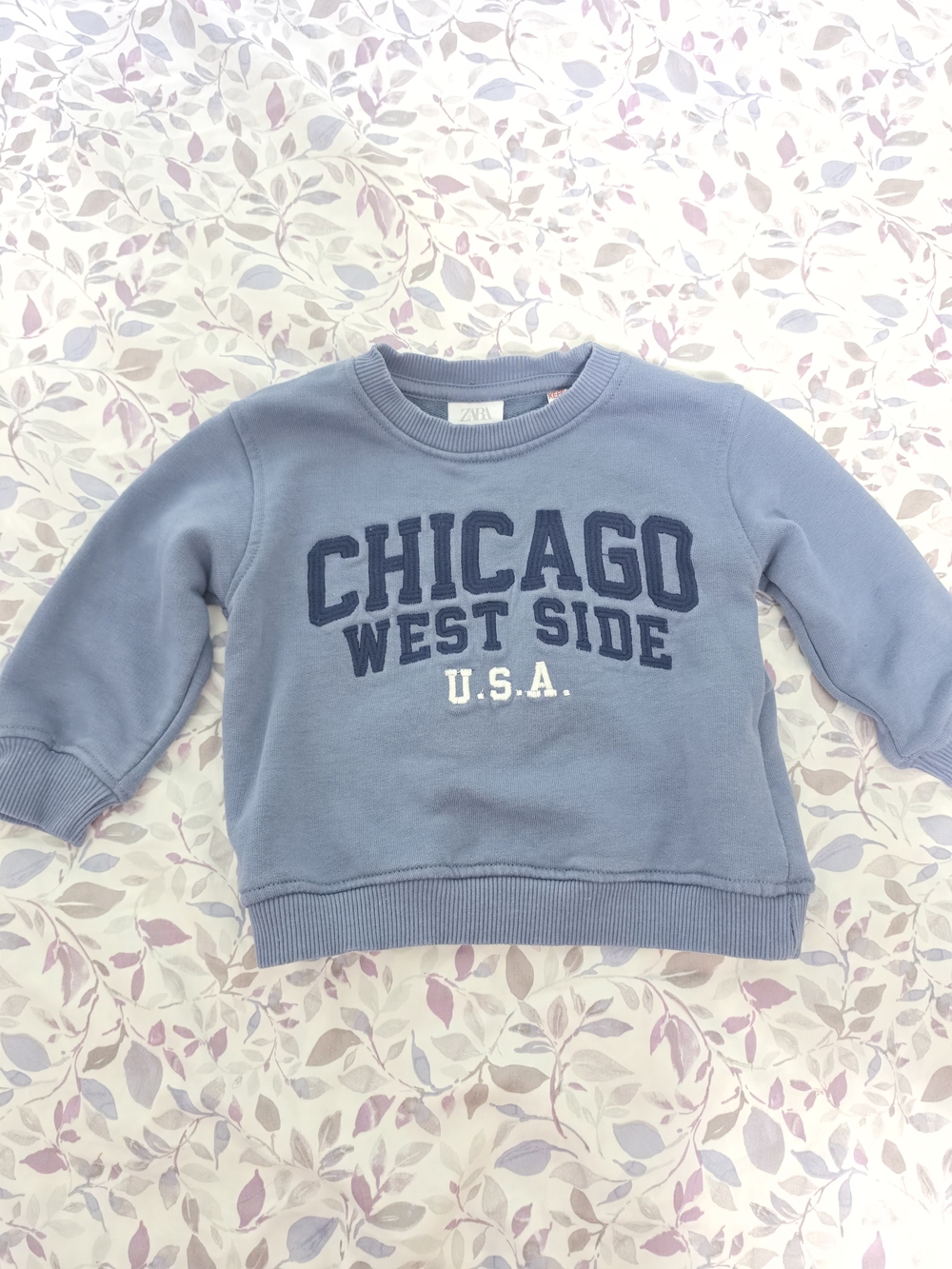 Zara Kids Blue 'Chicago West Side' Pullover Sweatshirt
